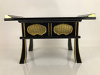 Japanese Buddhist Altar Fitting Lacquer Kyozukue Offering Table Black Gold BA371