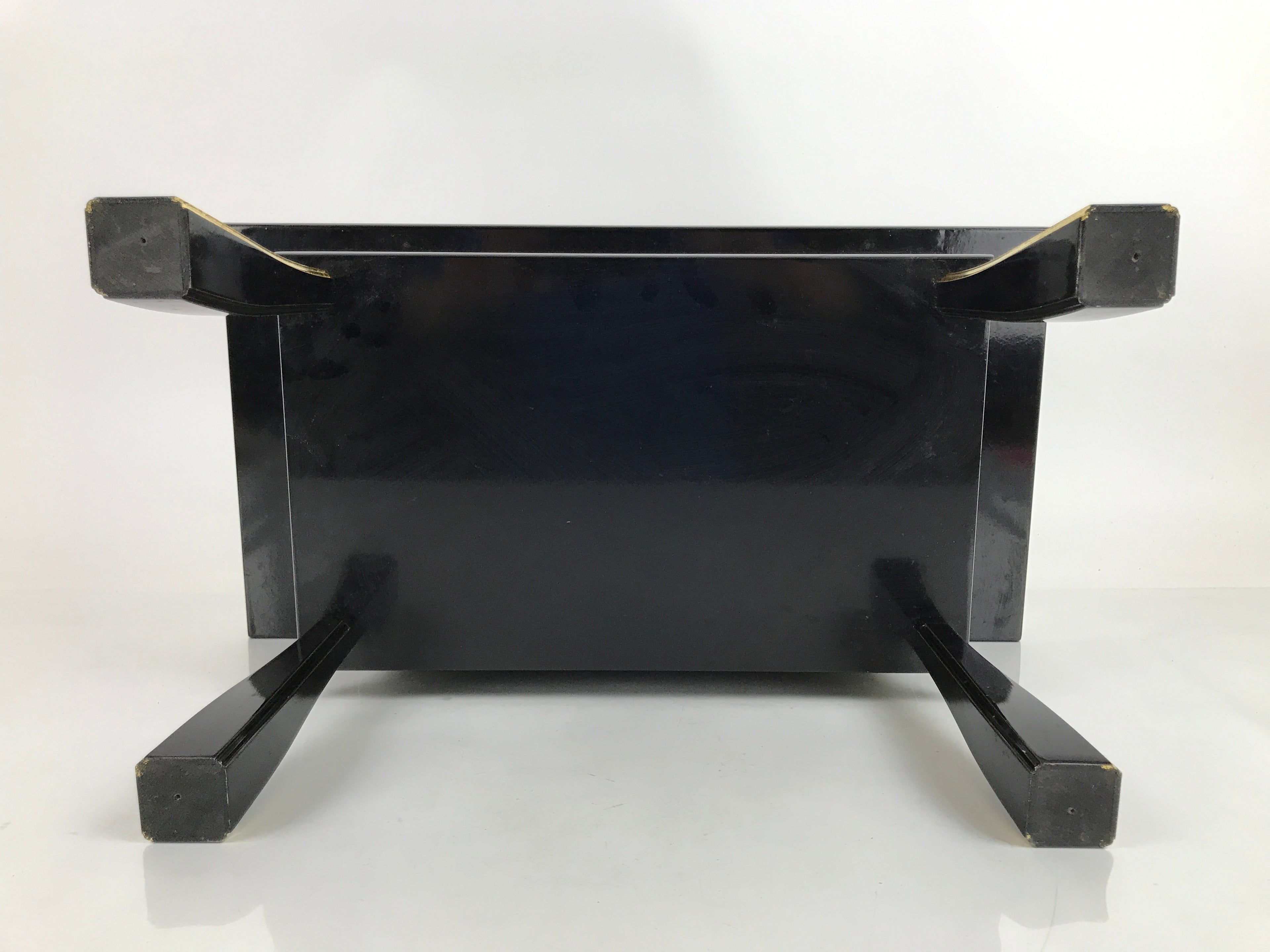 Japanese Buddhist Altar Fitting Lacquer Kyozukue Offering Table Black Gold BA371