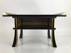 Japanese Buddhist Altar Fitting Lacquer Kyozukue Offering Table Black Gold BA371