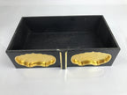 Japanese Buddhist Altar Fitting Lacquer Kyozukue Offering Table Black Gold BA371