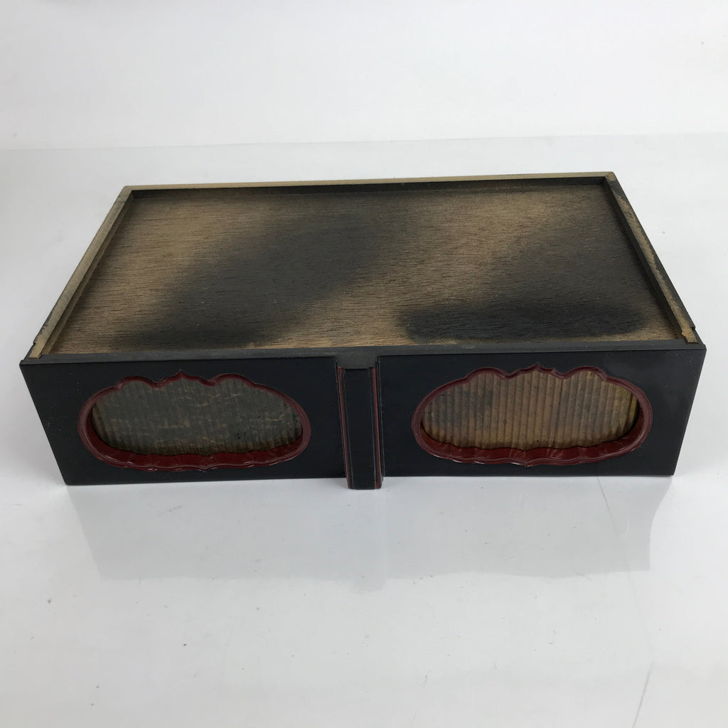 Japanese Buddhist Altar Fitting Lacquer Kyozukue Offering Table Black Gold BA372