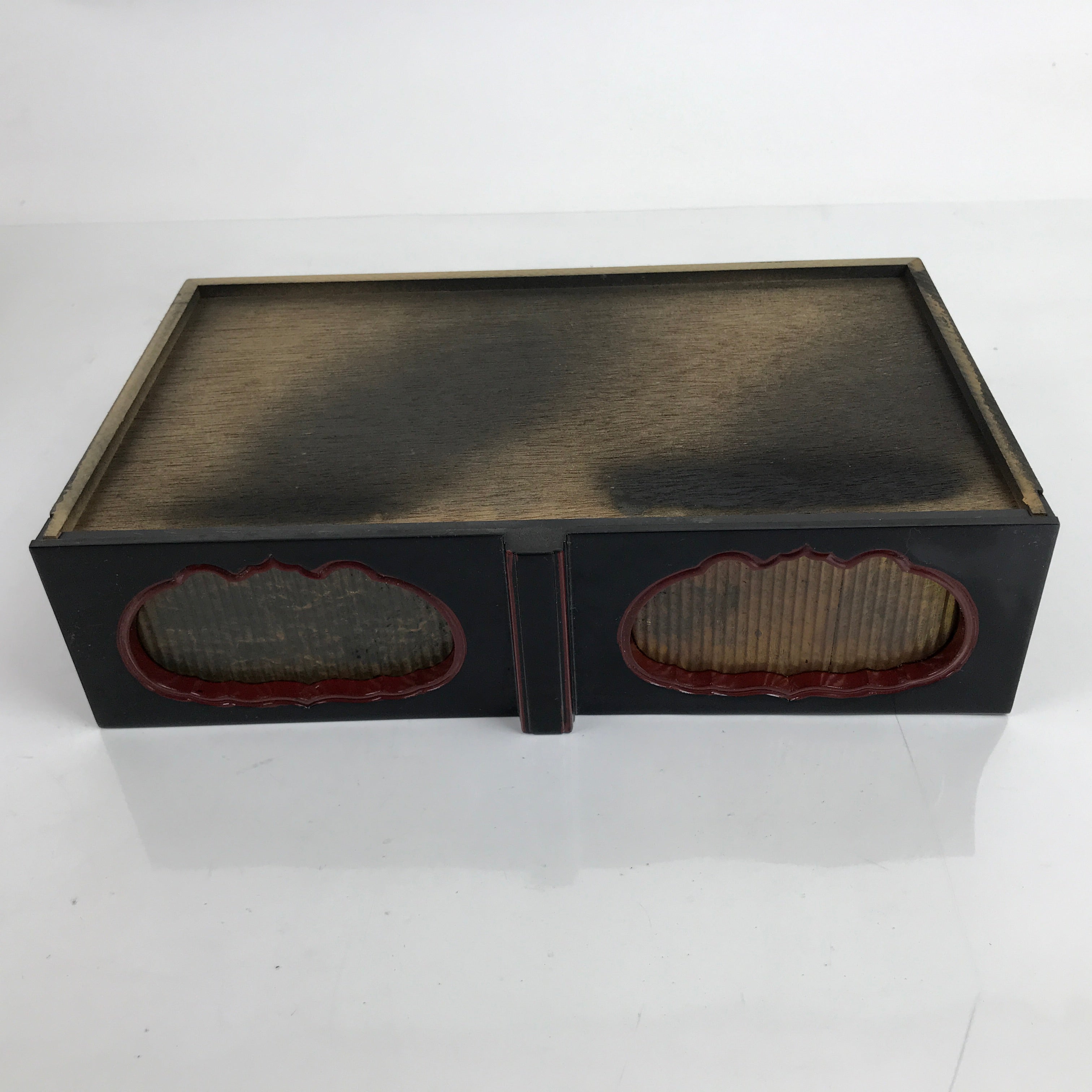 Japanese Buddhist Altar Fitting Lacquer Kyozukue Offering Table Black Gold BA372