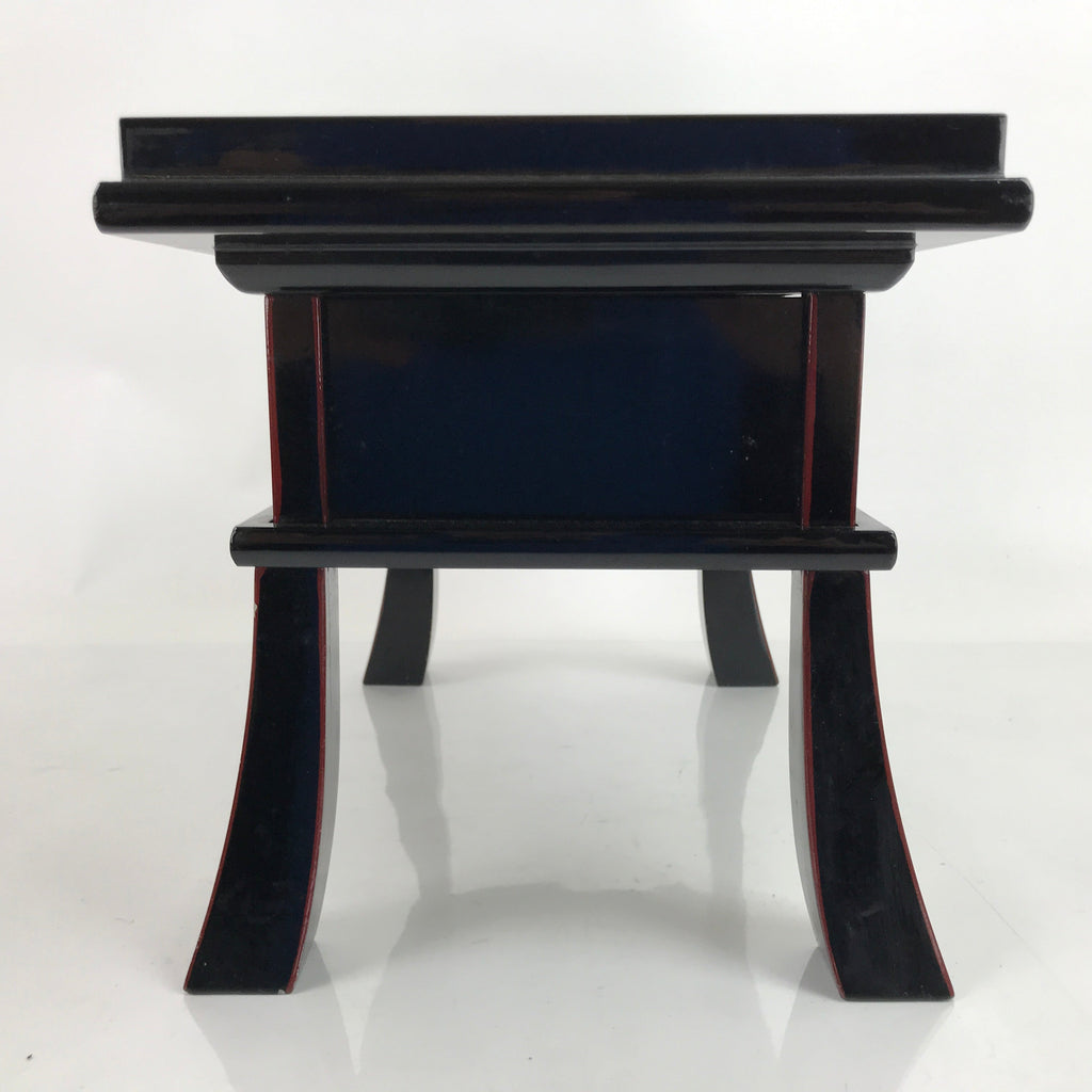 Japanese Buddhist Altar Fitting Lacquer Kyozukue Offering Table Black Gold BA372