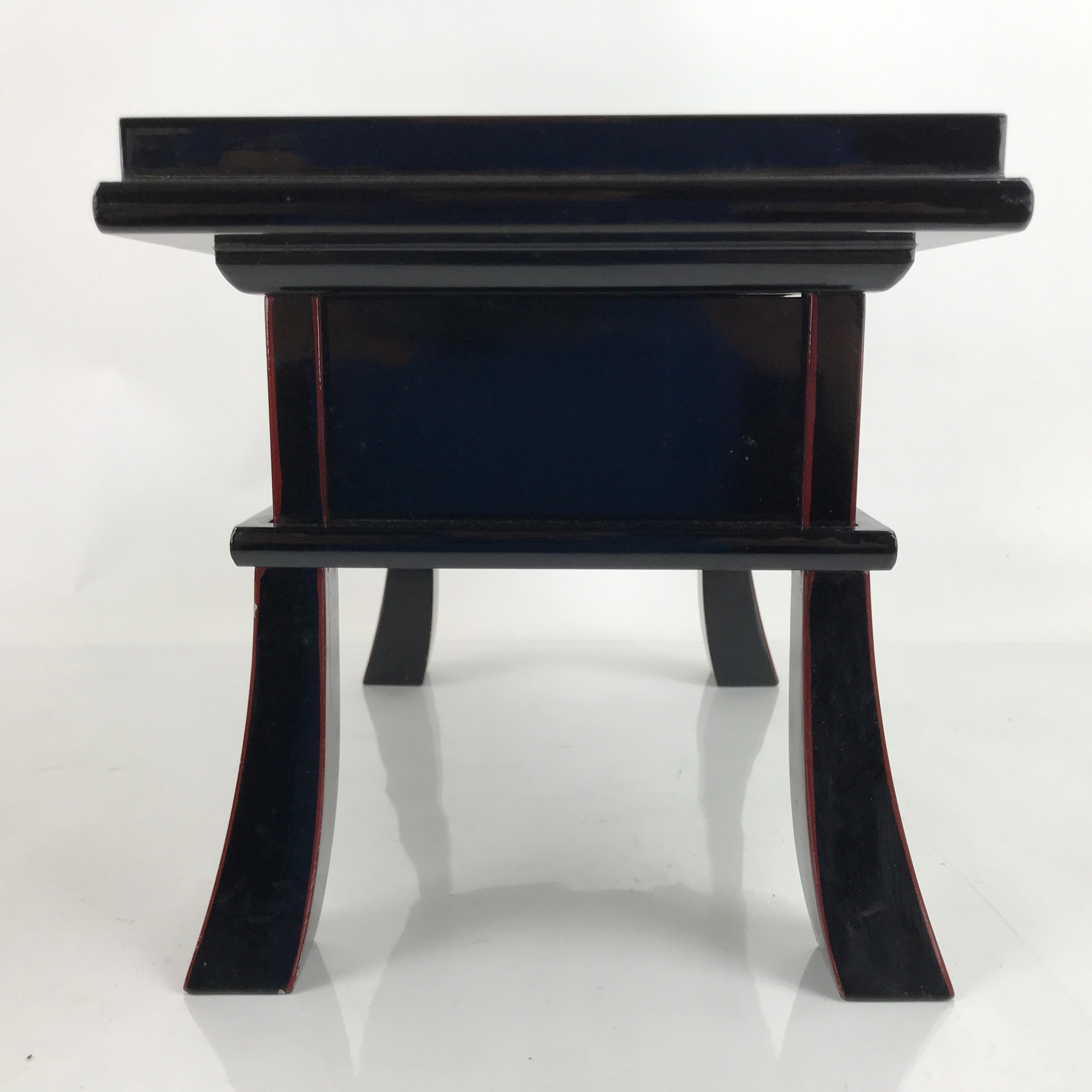 Japanese Buddhist Altar Fitting Lacquer Kyozukue Offering Table Black Gold BA372