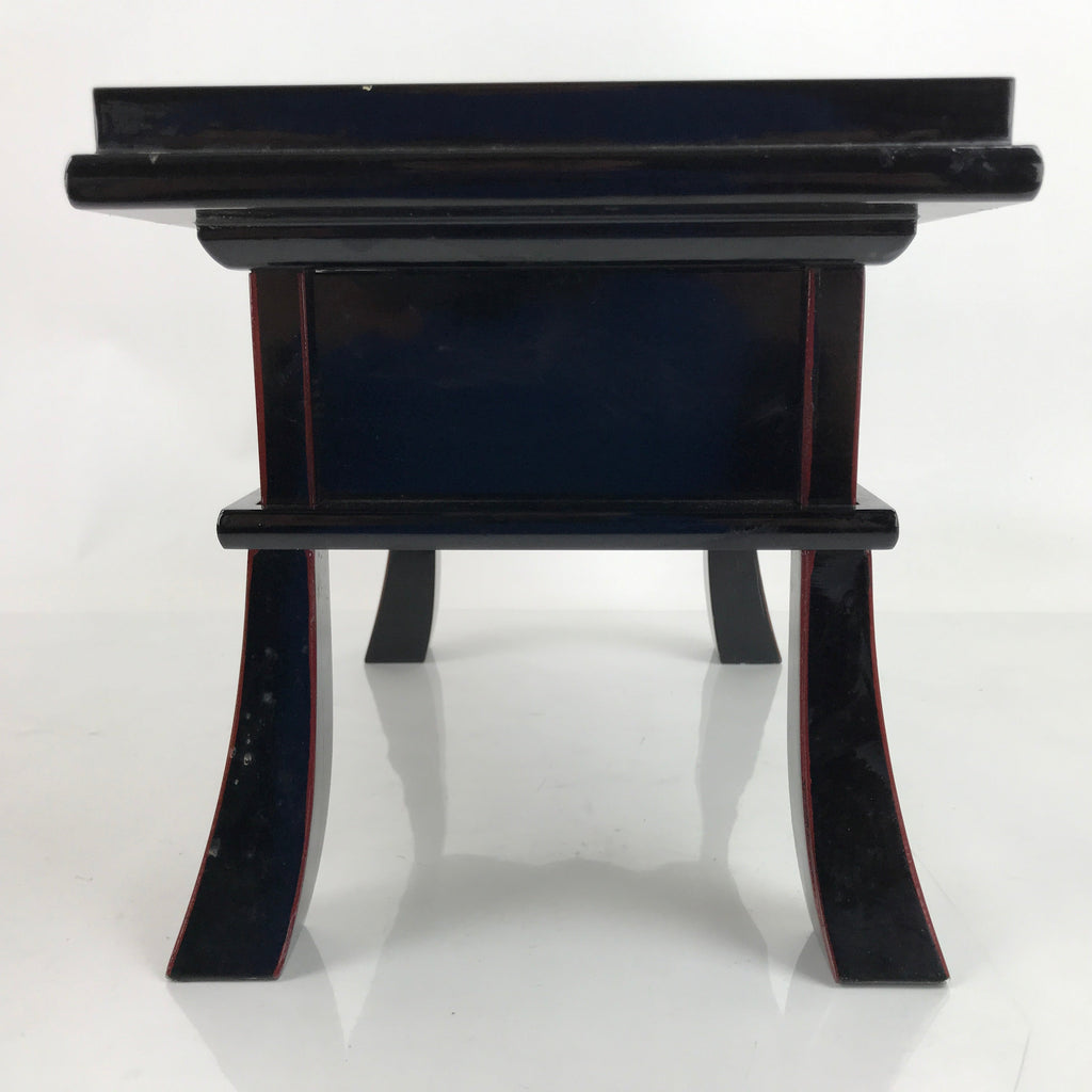 Japanese Buddhist Altar Fitting Lacquer Kyozukue Offering Table Black Gold BA372