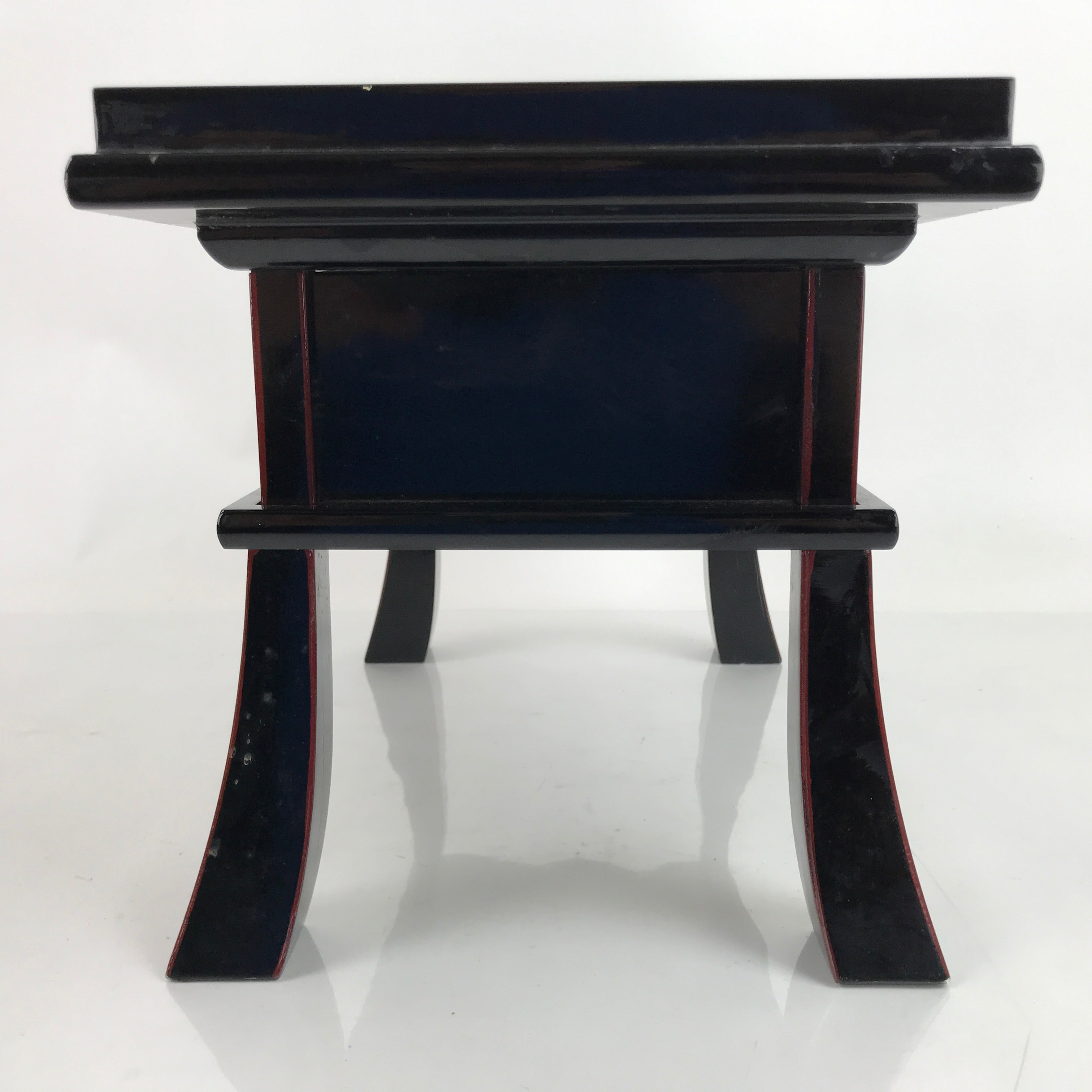 Japanese Buddhist Altar Fitting Lacquer Kyozukue Offering Table Black Gold BA372