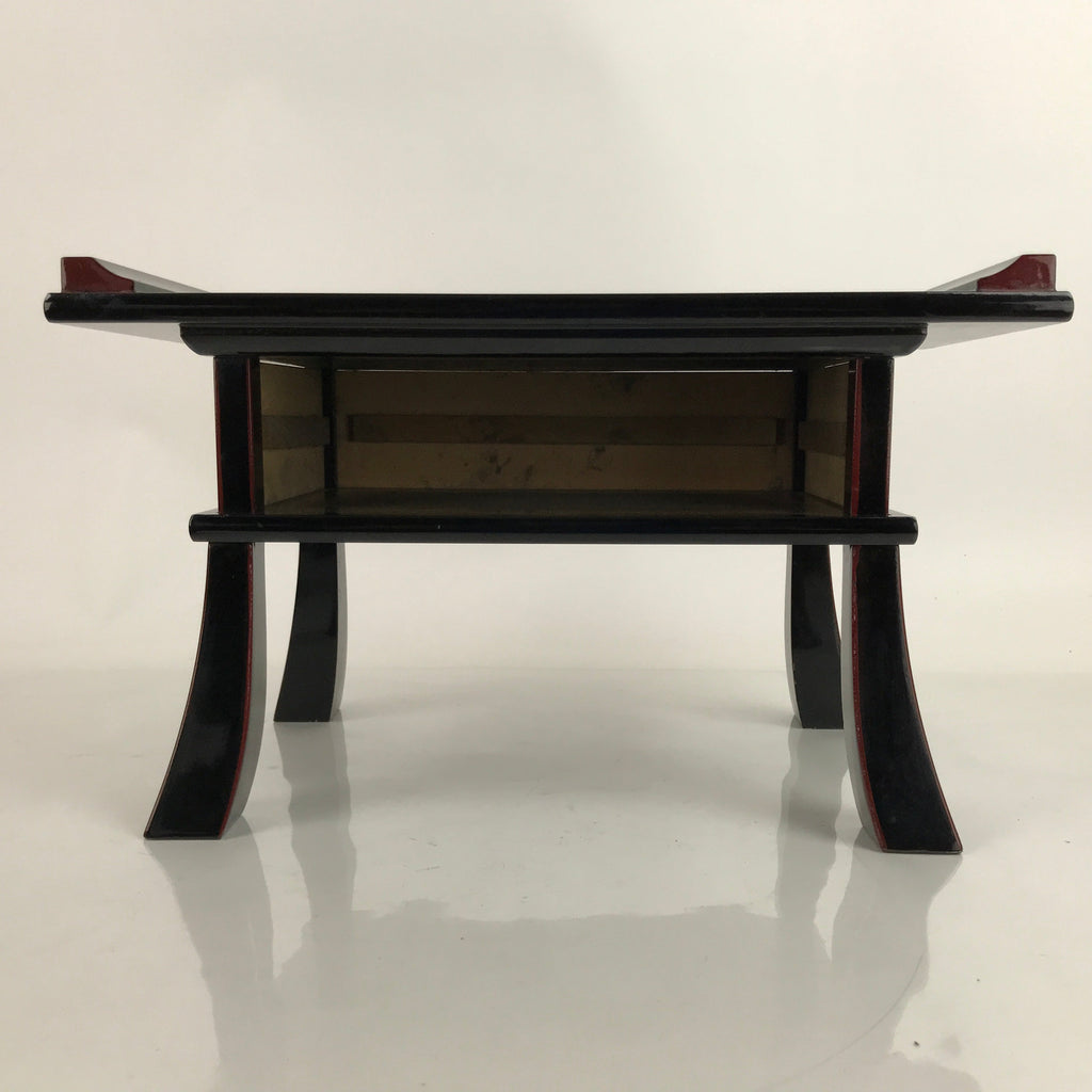 Japanese Buddhist Altar Fitting Lacquer Kyozukue Offering Table Black Gold BA372