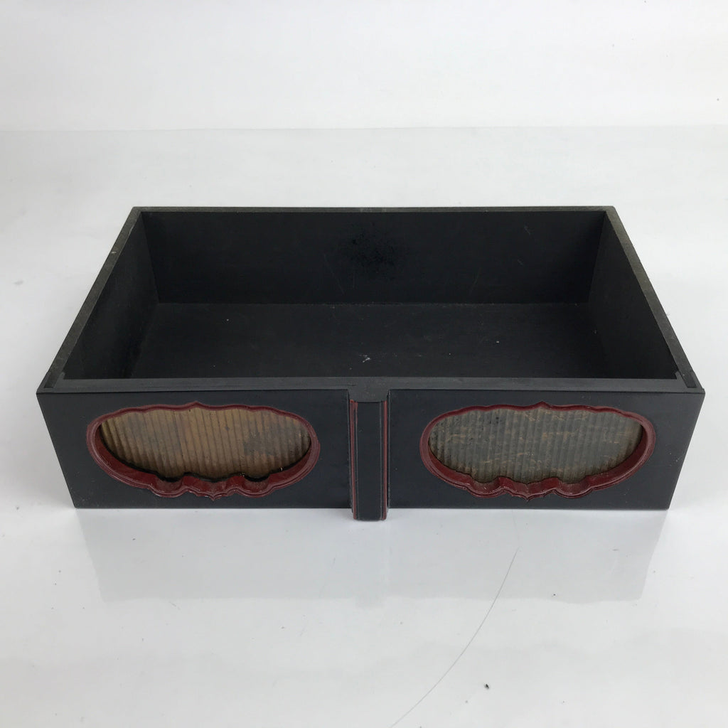 Japanese Buddhist Altar Fitting Lacquer Kyozukue Offering Table Black Gold BA372