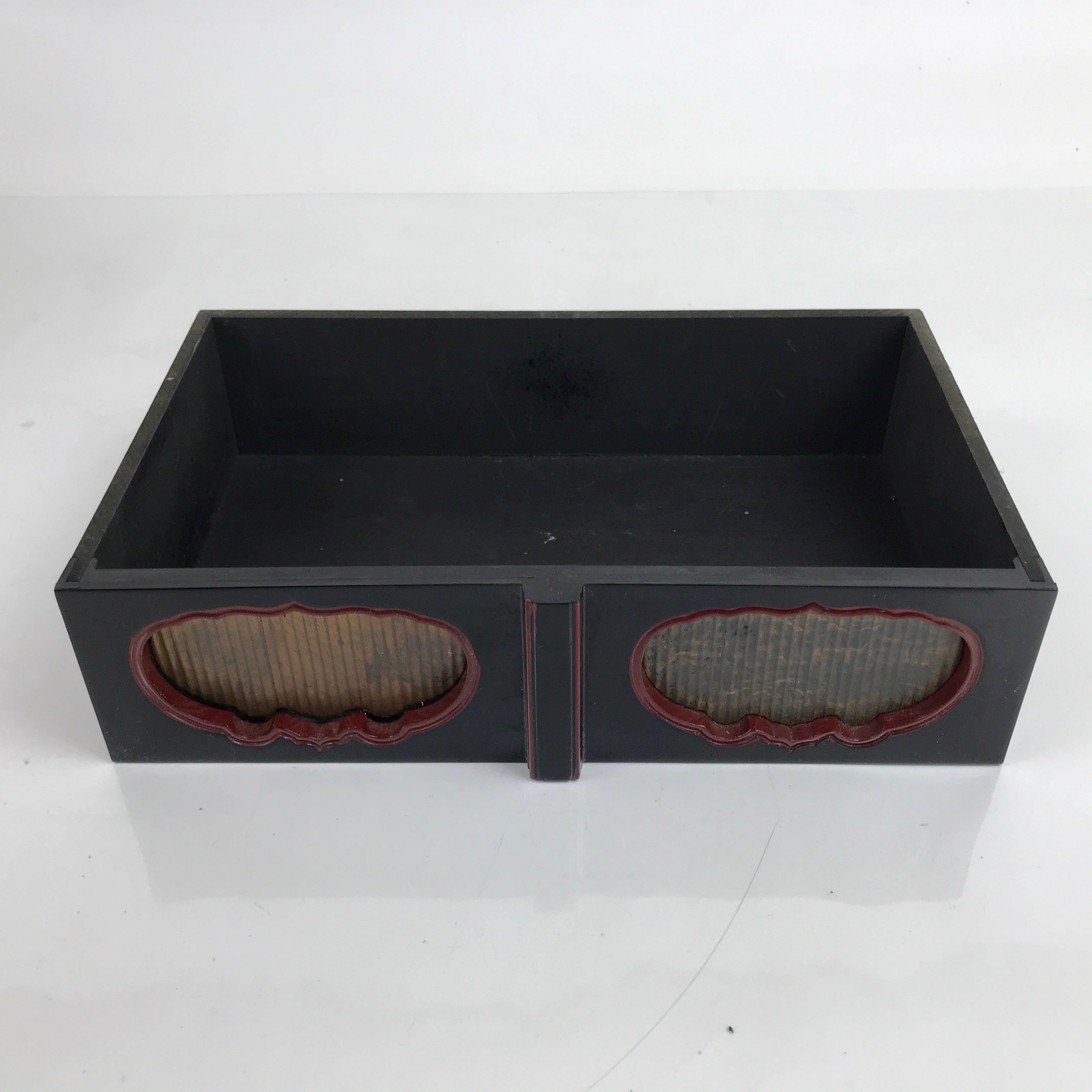 Japanese Buddhist Altar Fitting Lacquer Kyozukue Offering Table Black Gold BA372