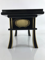 Japanese Buddhist Altar Fitting Lacquer Kyozukue Offering Table Black Gold BA406