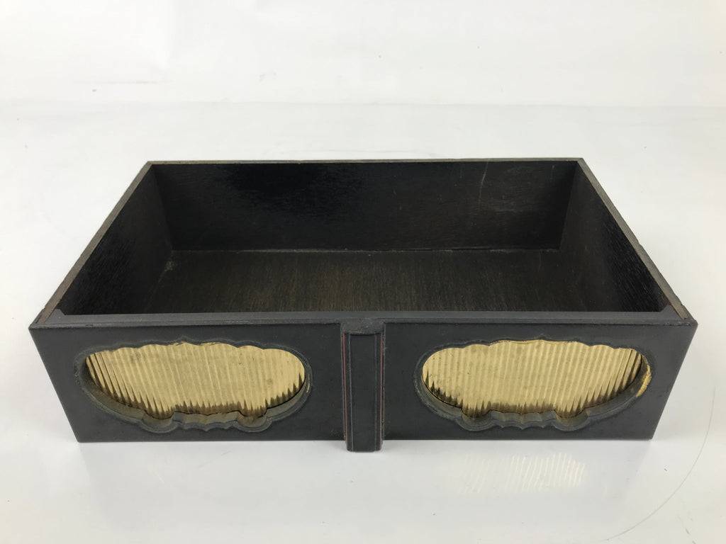 Japanese Buddhist Altar Fitting Lacquer Kyozukue Offering Table Black Gold BA498