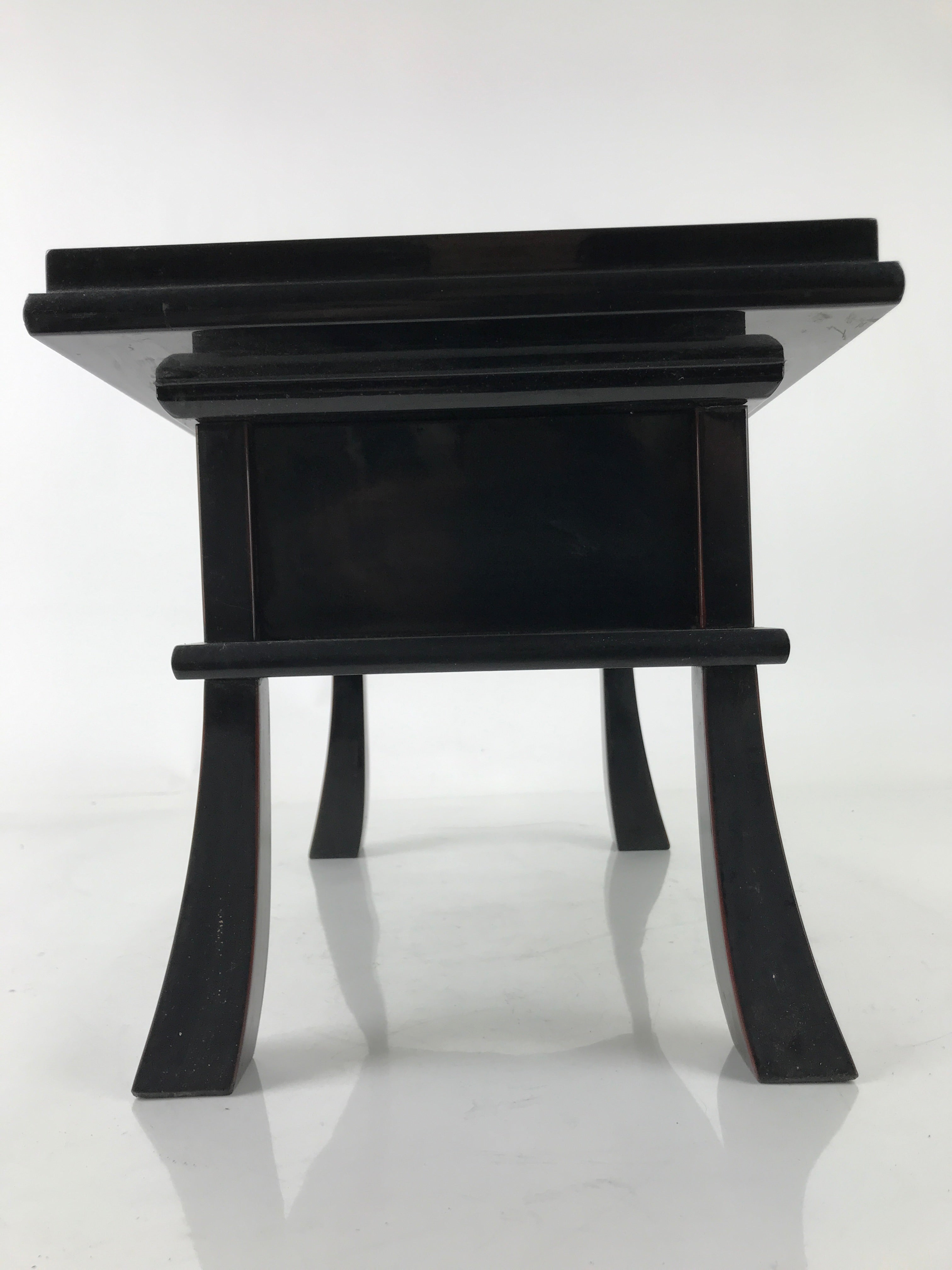 Japanese Buddhist Altar Fitting Lacquer Kyozukue Offering Table Black Gold BA498