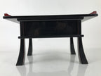Japanese Buddhist Altar Fitting Lacquer Kyozukue Offering Table Black Gold BA498