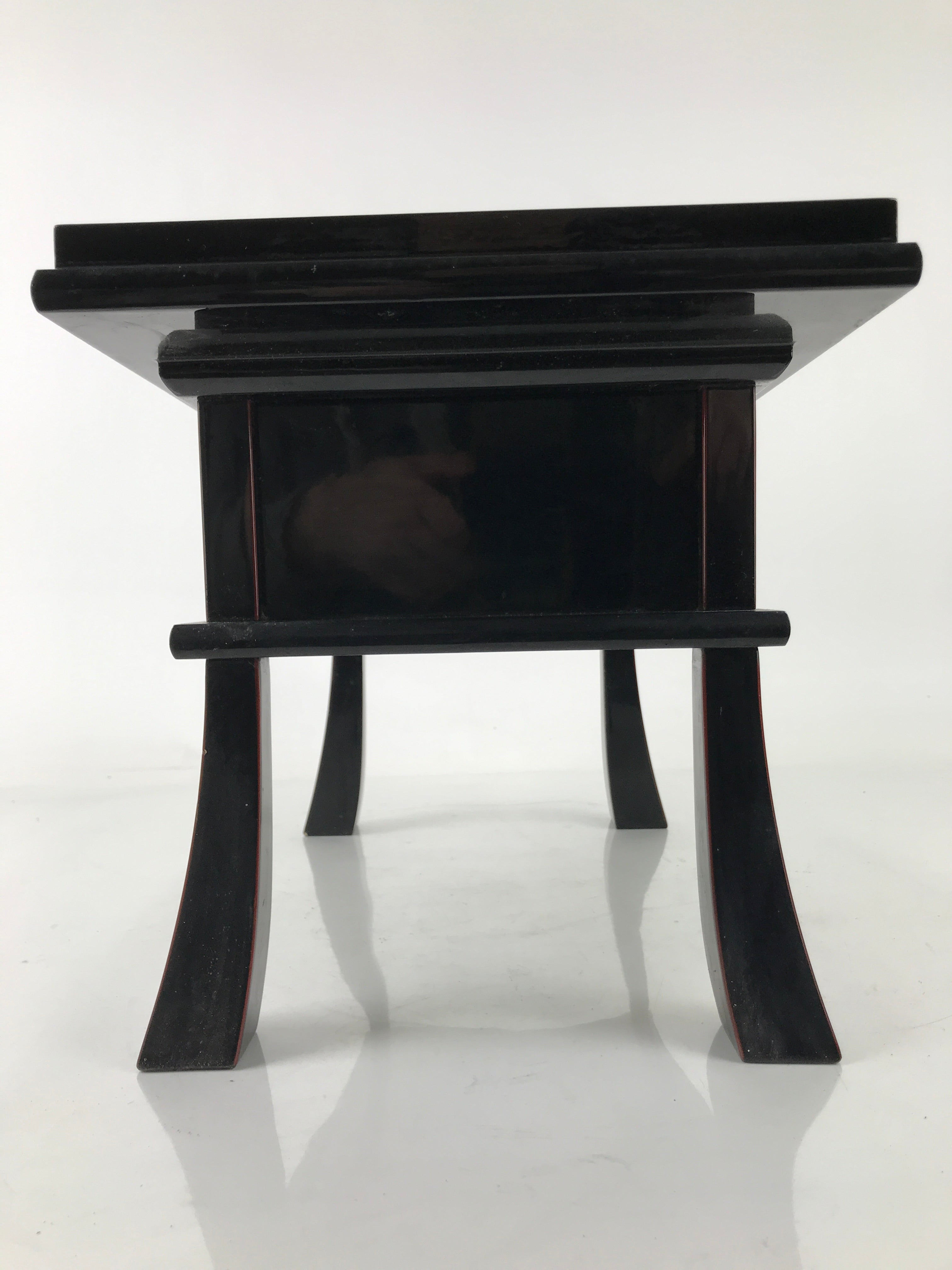 Japanese Buddhist Altar Fitting Lacquer Kyozukue Offering Table Black Gold BA498