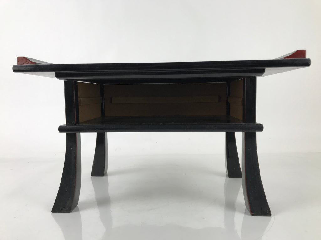 Japanese Buddhist Altar Fitting Lacquer Kyozukue Offering Table Black Gold BA498