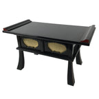 Japanese Buddhist Altar Fitting Lacquer Kyozukue Offering Table Black Gold BA498