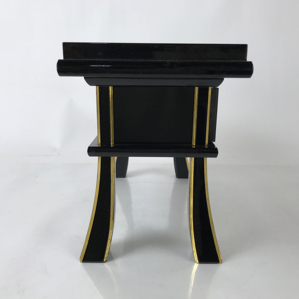 Japanese Buddhist Altar Fitting Lacquer Kyozukue Offering Table Black Gold BA577