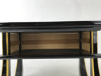 Japanese Buddhist Altar Fitting Lacquer Kyozukue Offering Table Black Gold BA577
