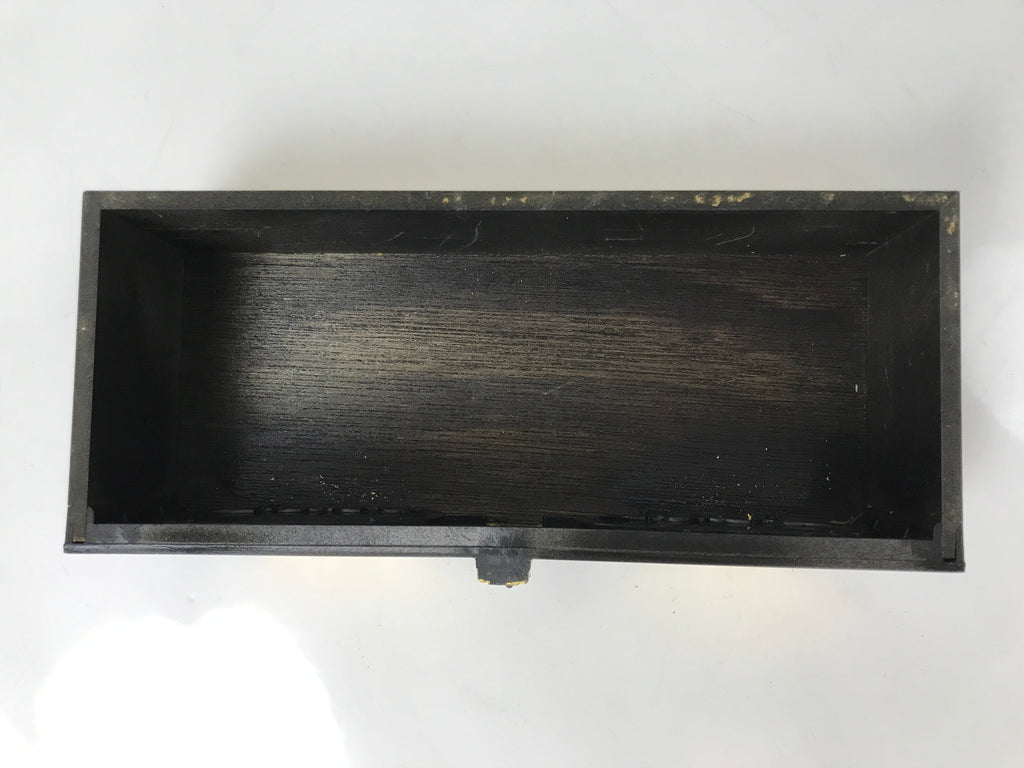 Japanese Buddhist Altar Fitting Lacquer Kyozukue Offering Table Black Gold BA577