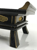 Japanese Buddhist Altar Fitting Lacquer Kyozukue Offering Table Black Red BA497