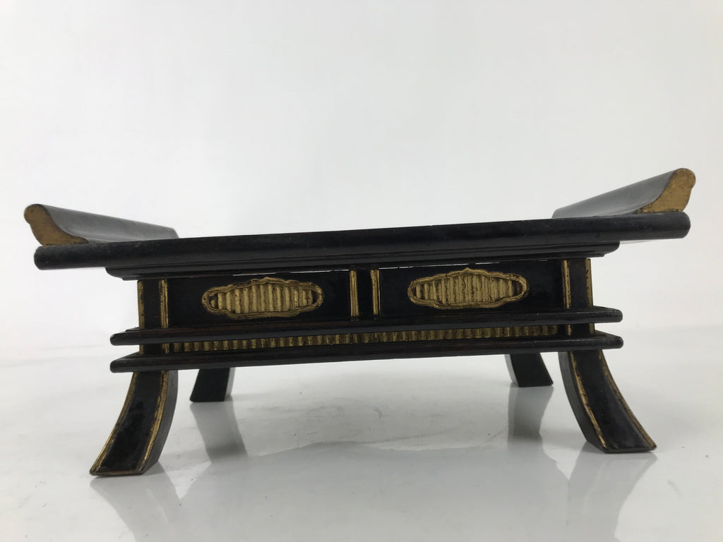 Japanese Buddhist Altar Fitting Lacquer Kyozukue Offering Table Black Red BA497