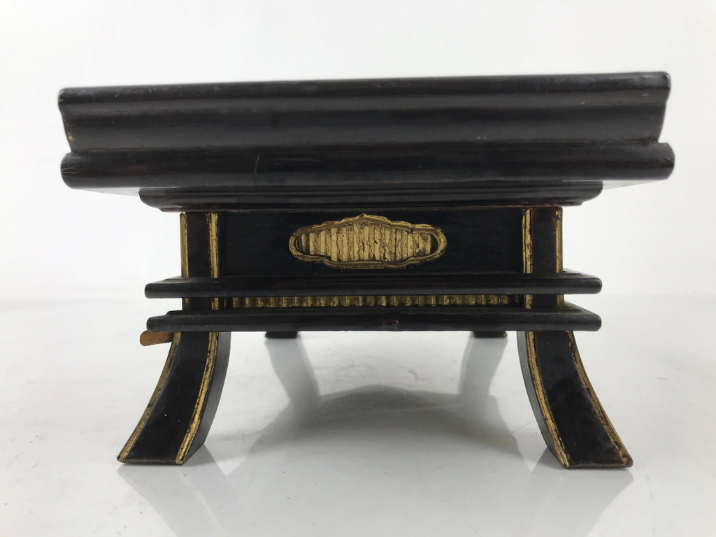 Japanese Buddhist Altar Fitting Lacquer Kyozukue Offering Table Black Red BA497