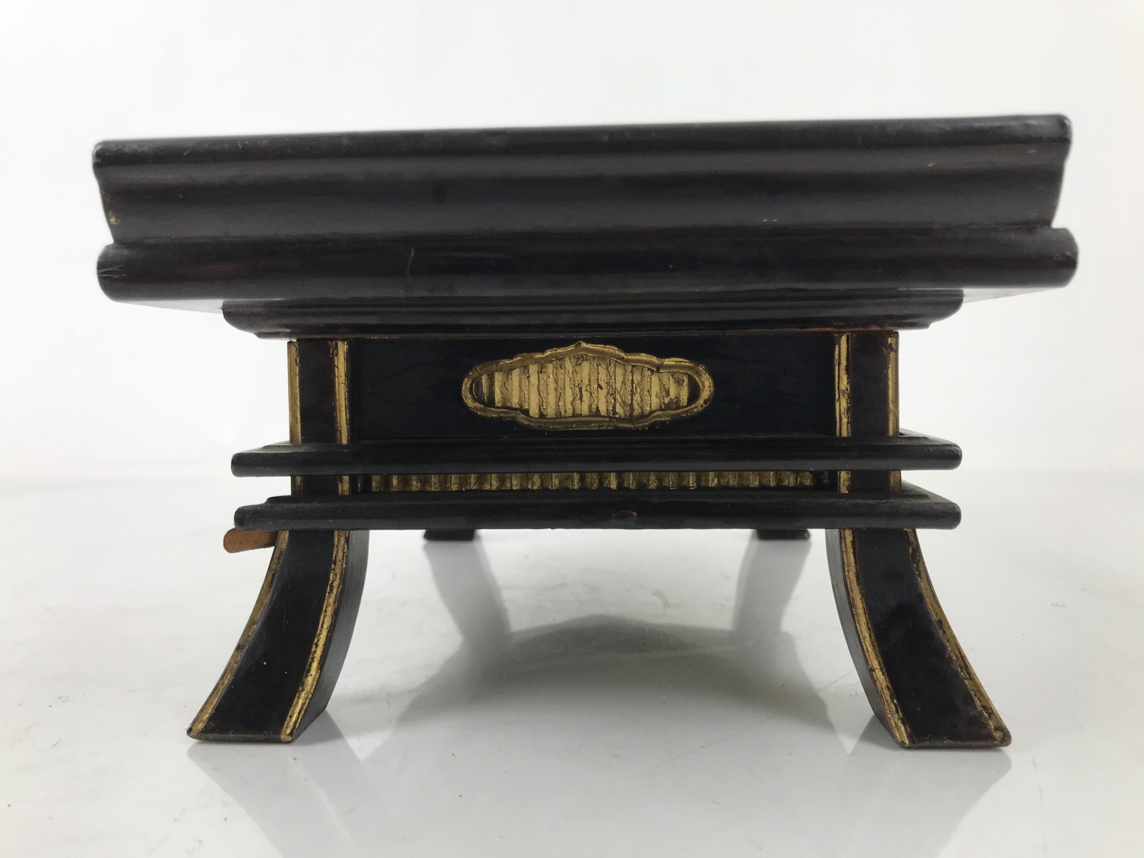Japanese Buddhist Altar Fitting Lacquer Kyozukue Offering Table Black Red BA497