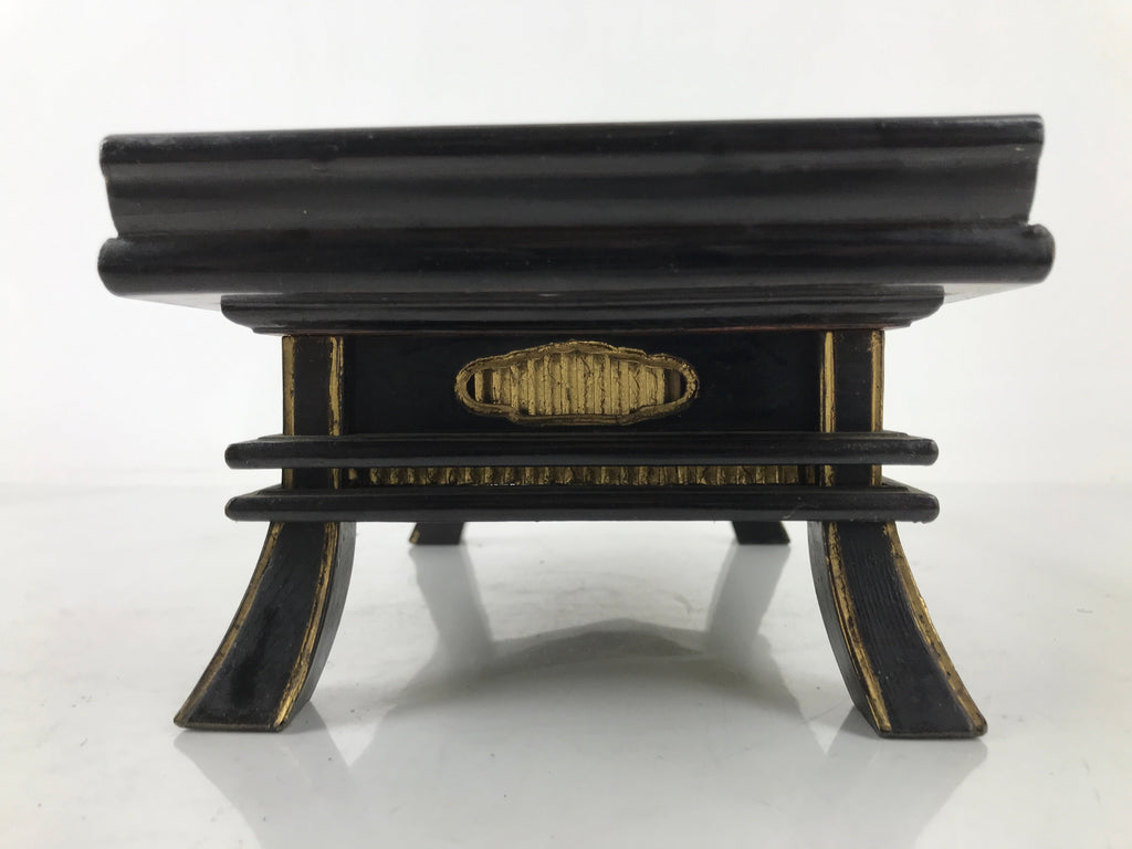 Japanese Buddhist Altar Fitting Lacquer Kyozukue Offering Table Black Red BA497