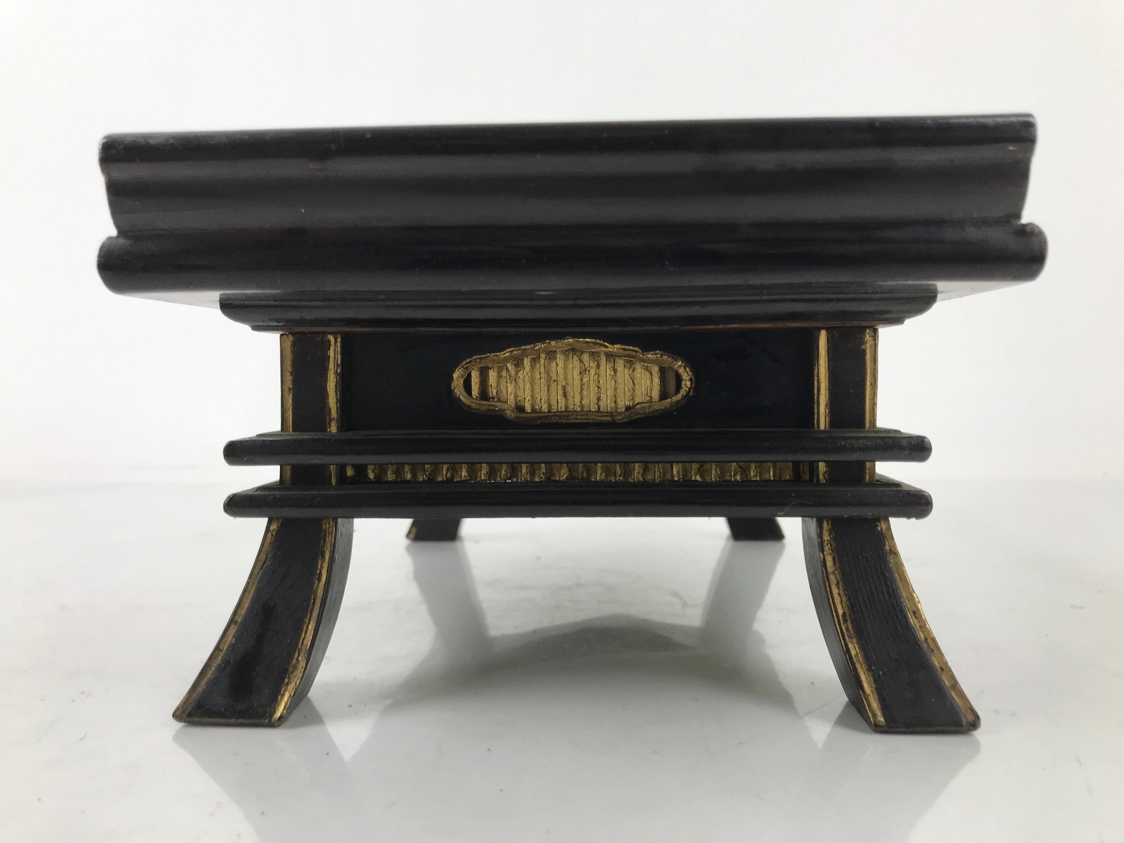 Japanese Buddhist Altar Fitting Lacquer Kyozukue Offering Table Black Red BA497