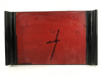 Japanese Buddhist Altar Fitting Lacquer Kyozukue Offering Table Black Red BA497