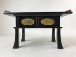 Japanese Buddhist Altar Fitting Lacquer Kyozukue Offering Table Vtg Black BA219