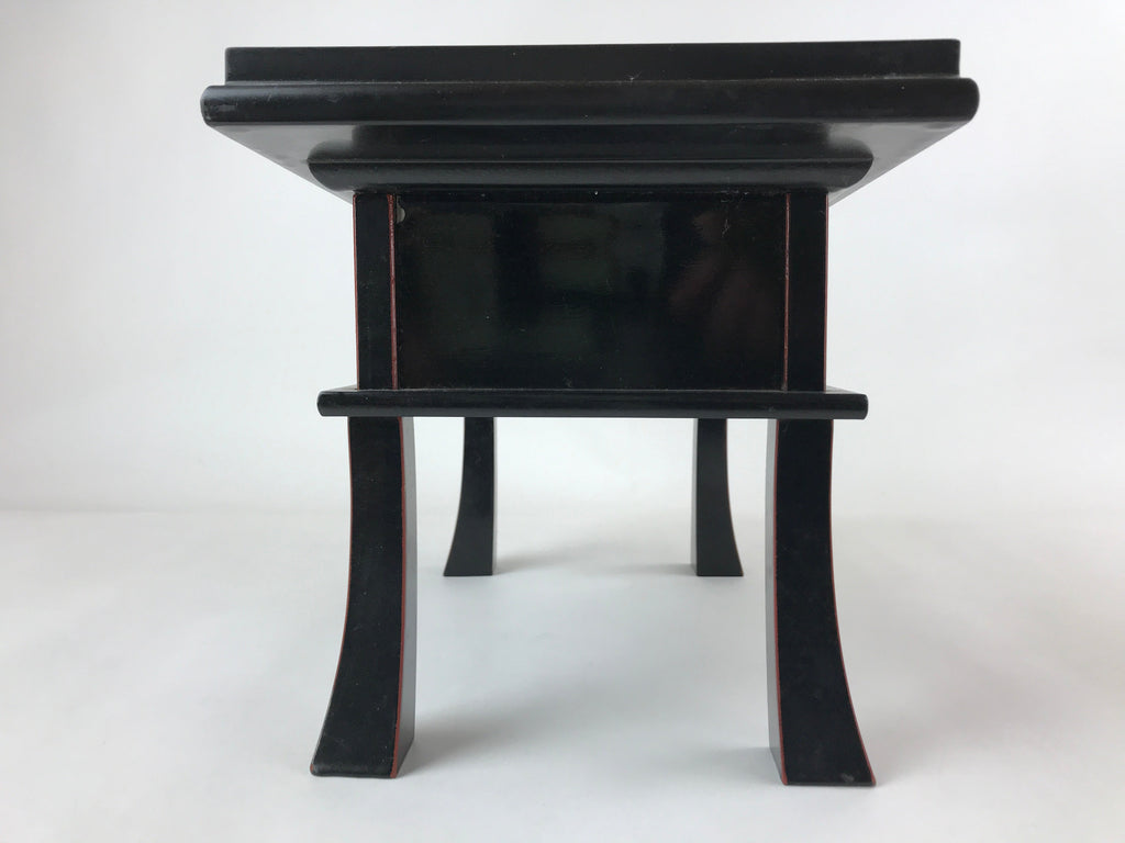 Japanese Buddhist Altar Fitting Lacquer Kyozukue Offering Table Vtg Black BA219