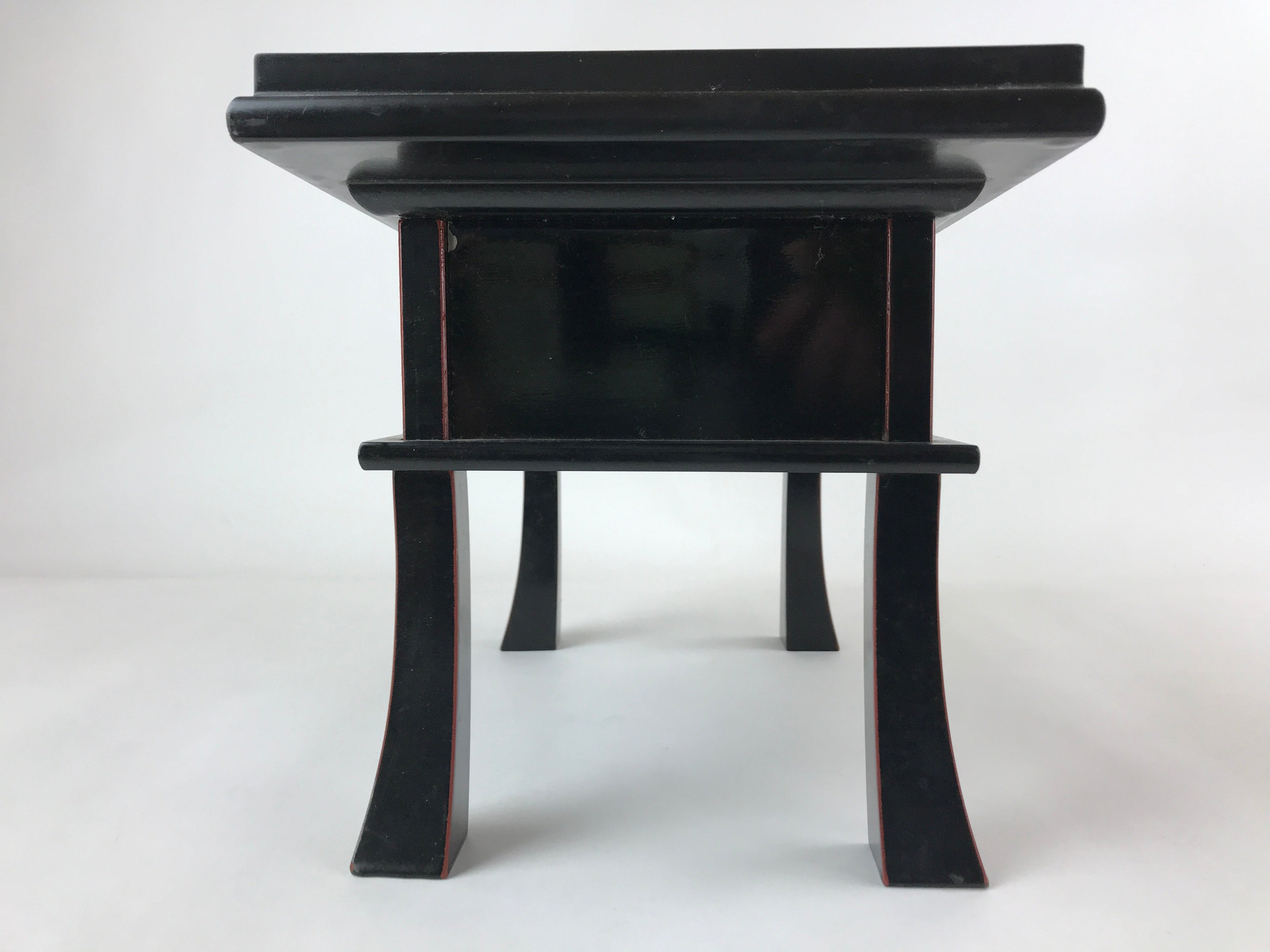 Japanese Buddhist Altar Fitting Lacquer Kyozukue Offering Table Vtg Black BA219