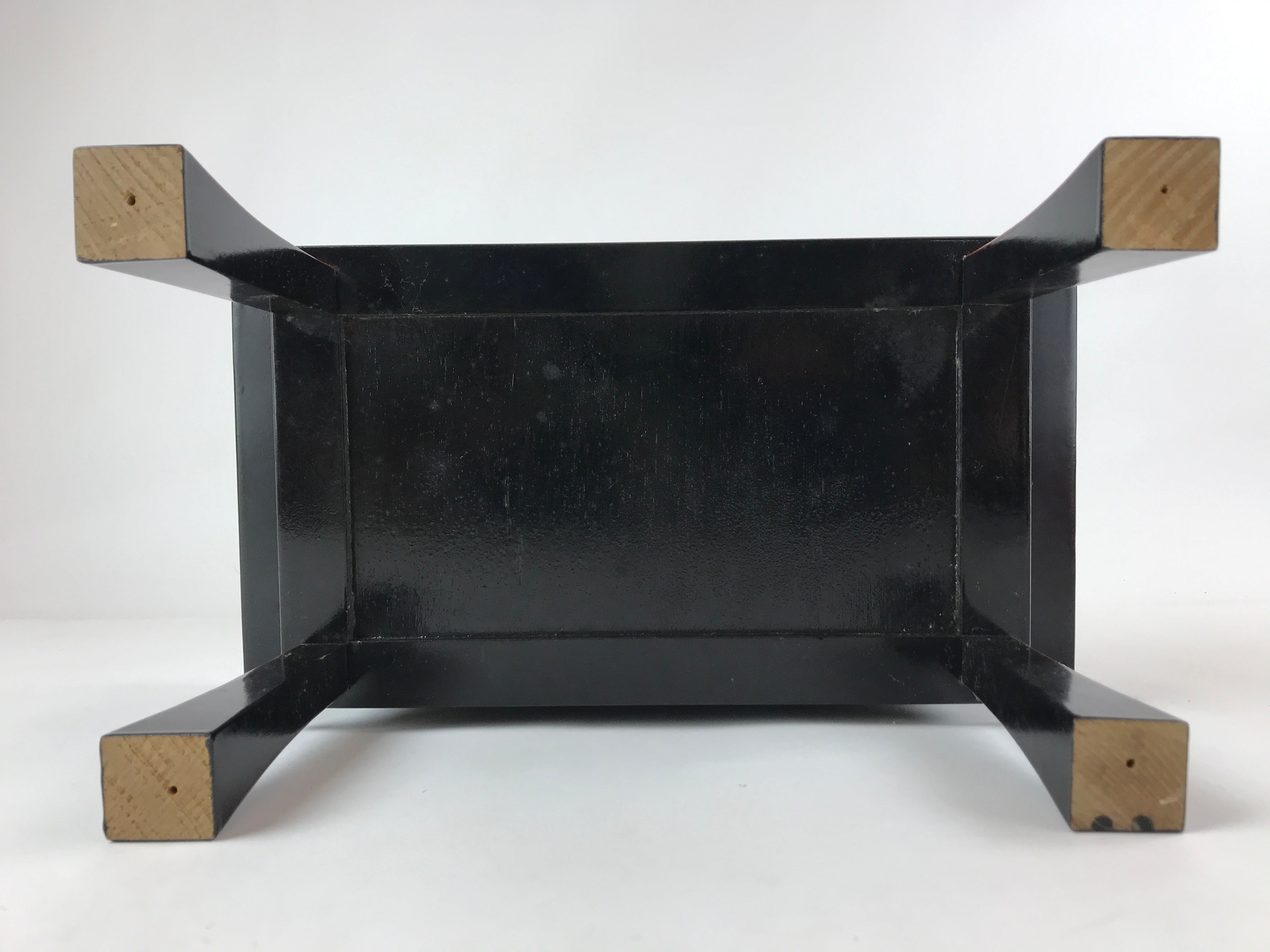 Japanese Buddhist Altar Fitting Lacquer Kyozukue Offering Table Vtg Black BA219