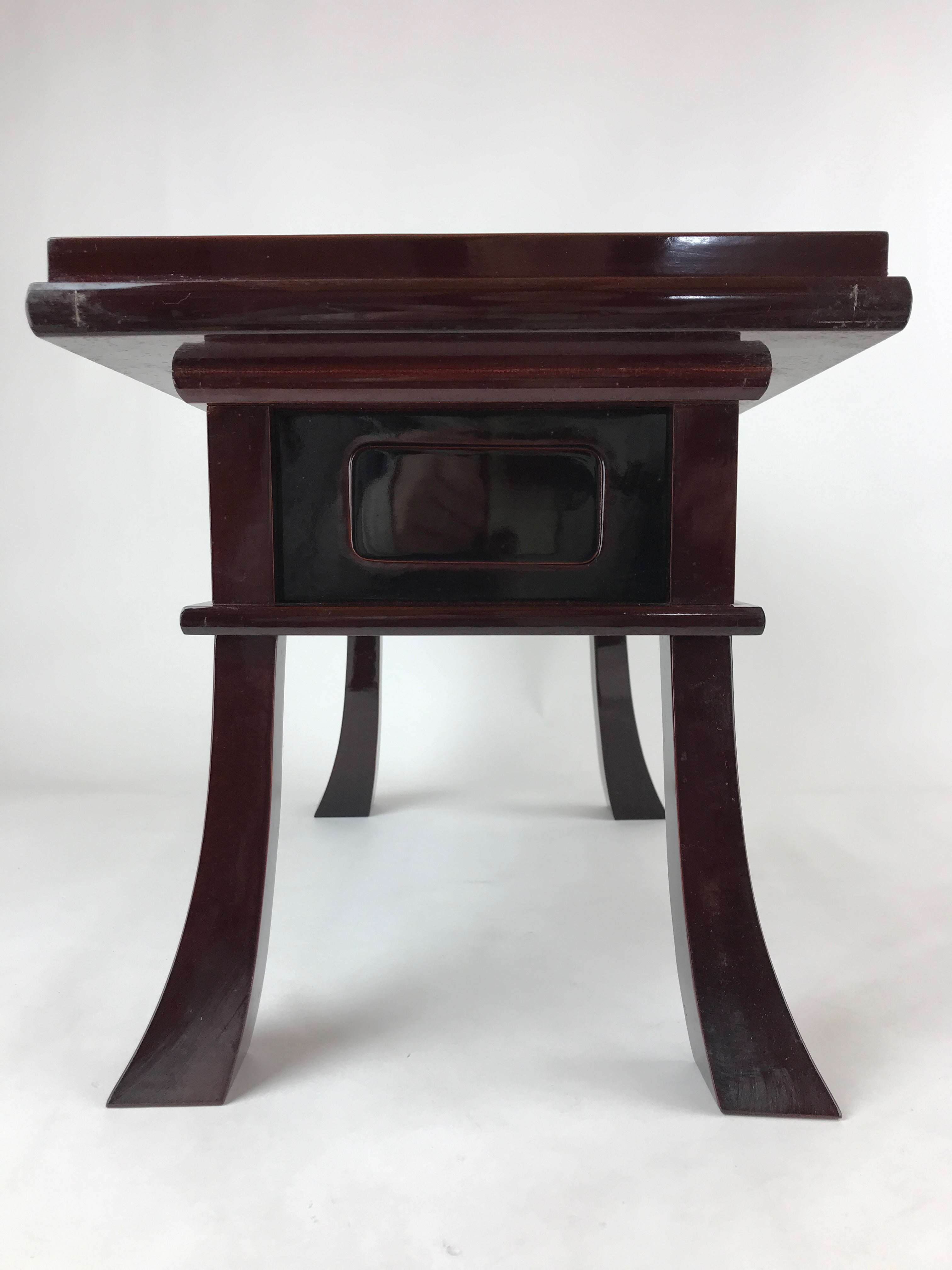 Japanese Buddhist Altar Fitting Lacquer Kyozukue Offering Table Vtg Brown BA242