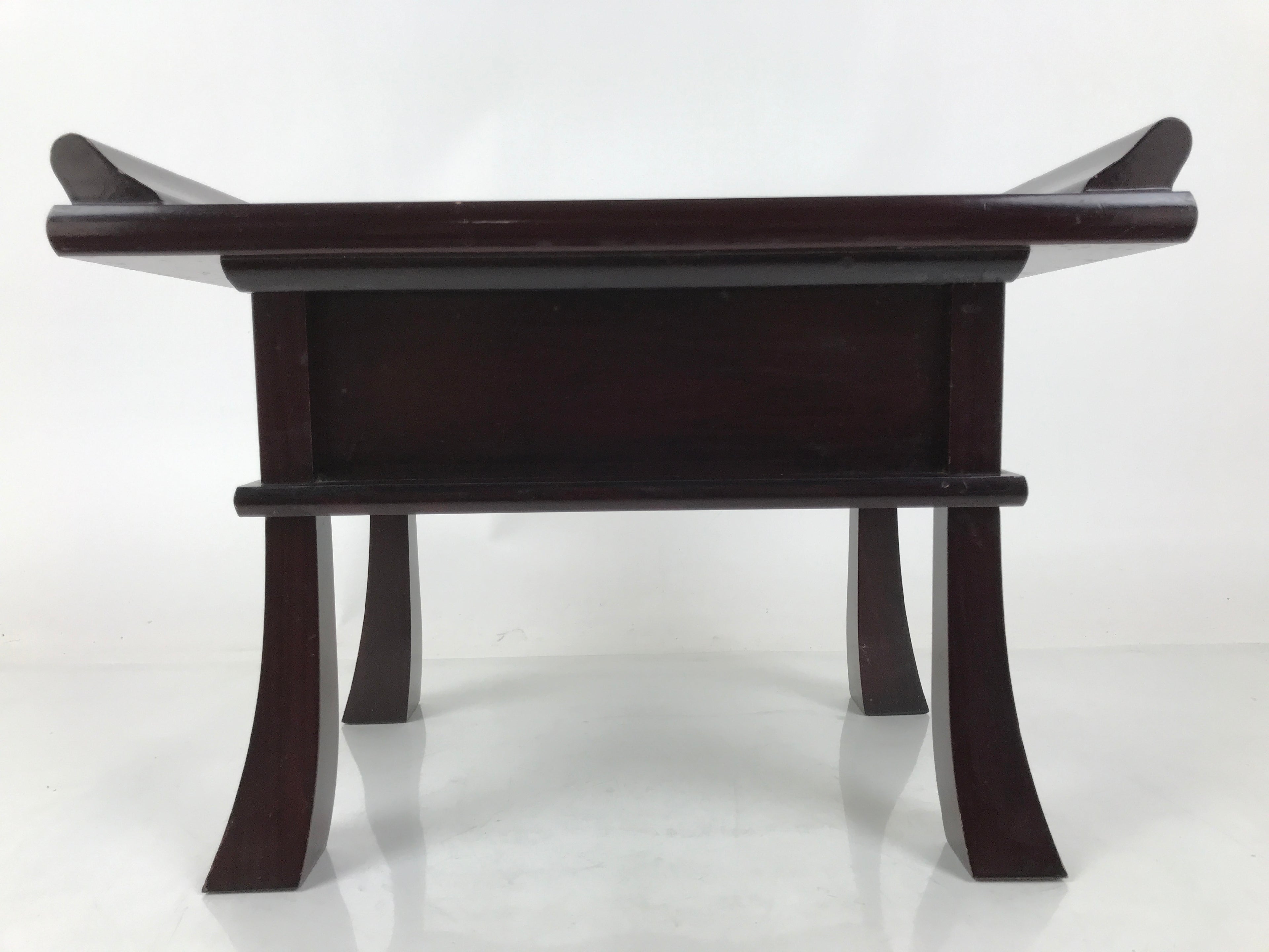 Japanese Buddhist Altar Fitting Lacquer Kyozukue Vtg Offering Table Brown BA600