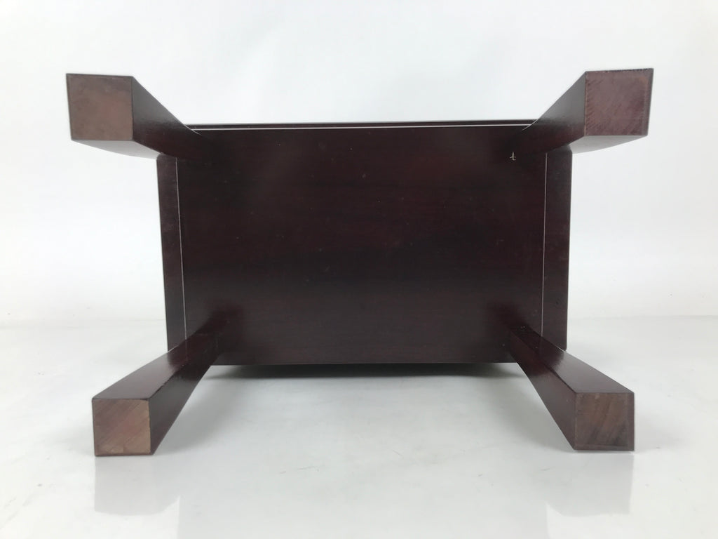 Japanese Buddhist Altar Fitting Lacquer Kyozukue Vtg Offering Table Brown BA600