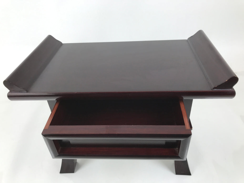 Japanese Buddhist Altar Fitting Lacquer Kyozukue Vtg Offering Table Brown BA600