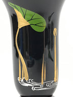 Japanese Buddhist Altar Fitting Lacquer Replica Flower Vase Vtg Lotus Leaf BA93