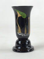 Japanese Buddhist Altar Fitting Lacquer Replica Flower Vase Vtg Lotus Leaf BA93