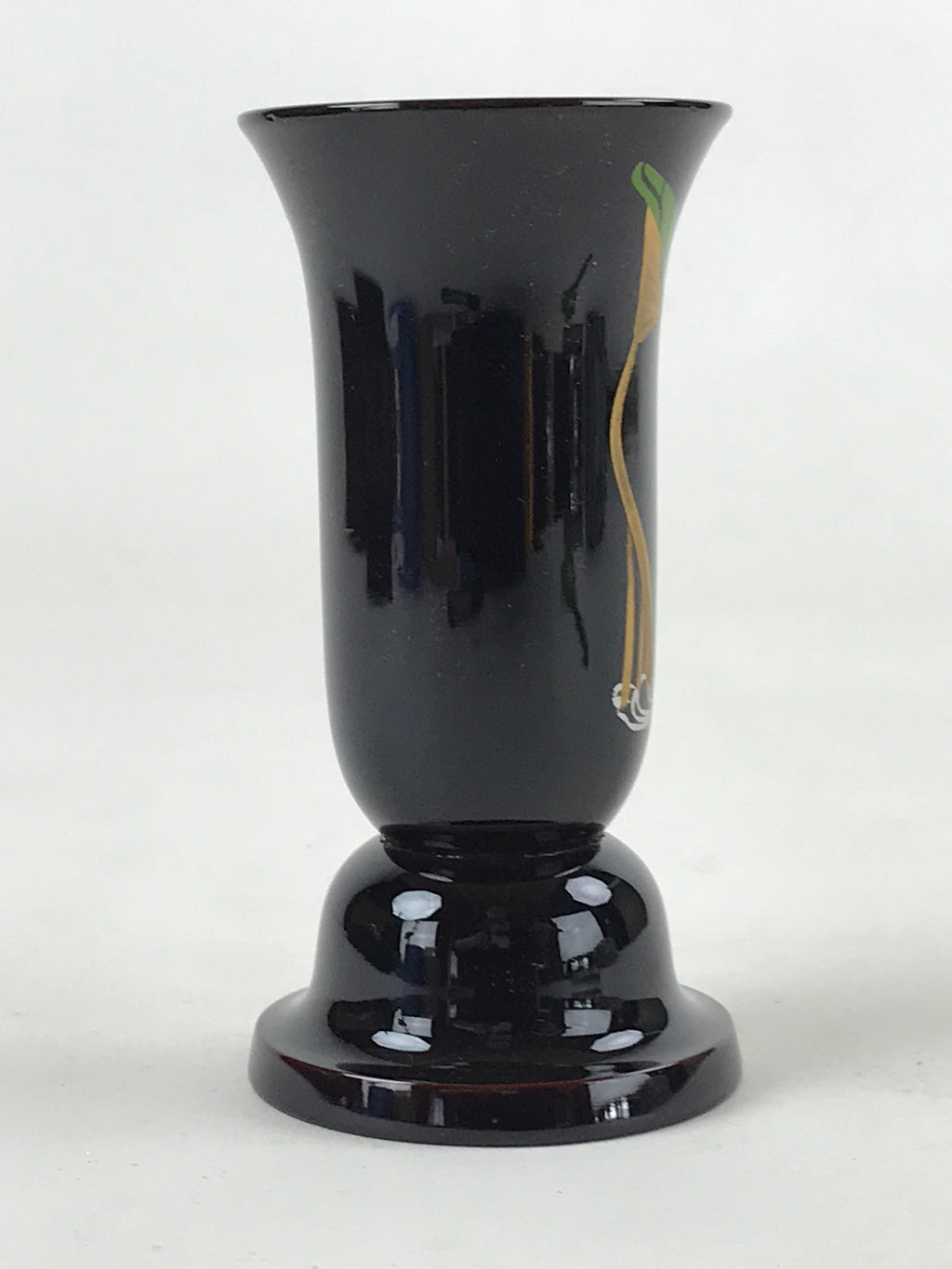 Japanese Buddhist Altar Fitting Lacquer Replica Flower Vase Vtg Lotus Leaf BA93
