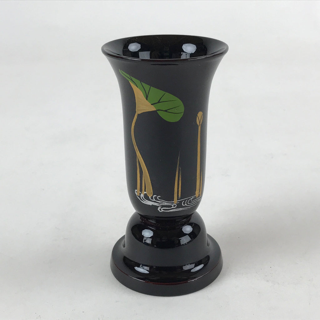 Japanese Buddhist Altar Fitting Lacquer Replica Flower Vase Vtg Lotus Leaf BA93