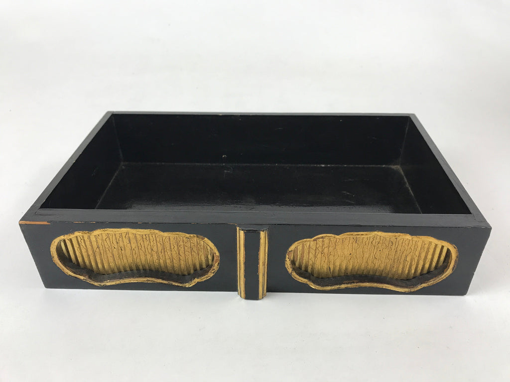 Japanese Buddhist Altar Fitting Lacquered Kyozukue Offering Table Vtg Black BA12