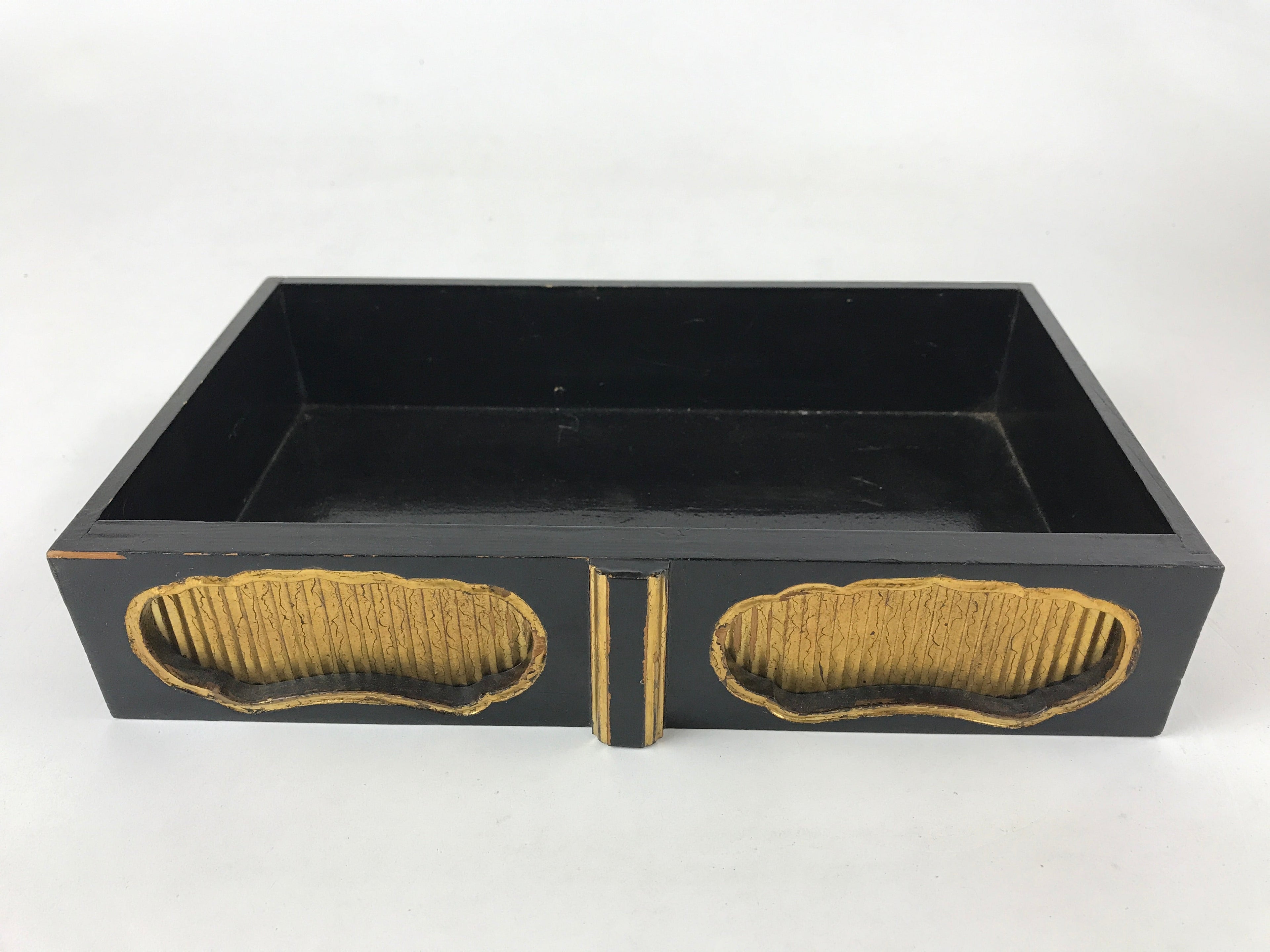 Japanese Buddhist Altar Fitting Lacquered Kyozukue Offering Table Vtg Black BA12