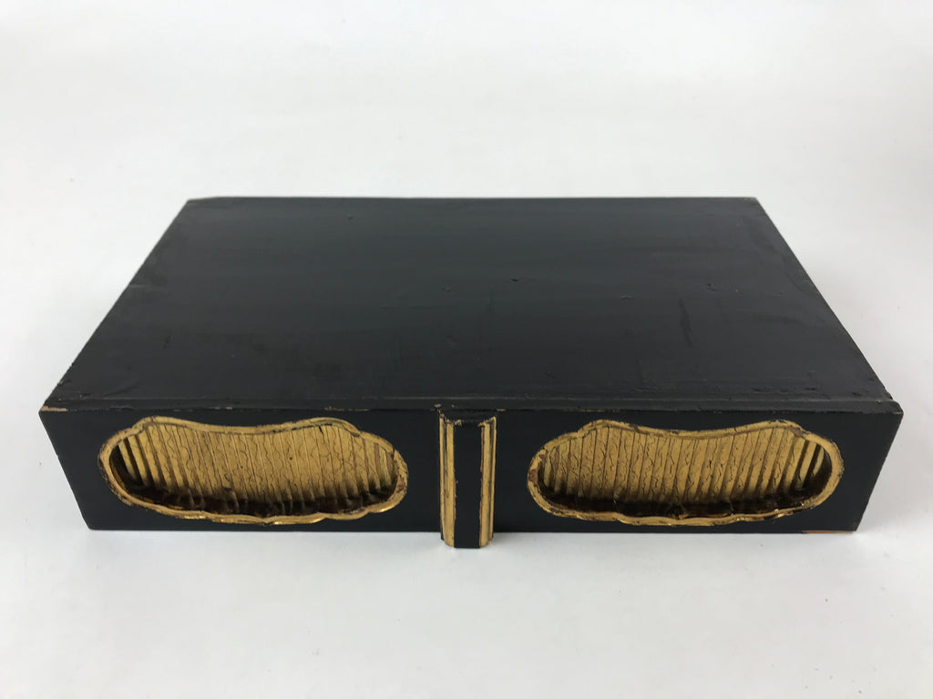 Japanese Buddhist Altar Fitting Lacquered Kyozukue Offering Table Vtg Black BA12