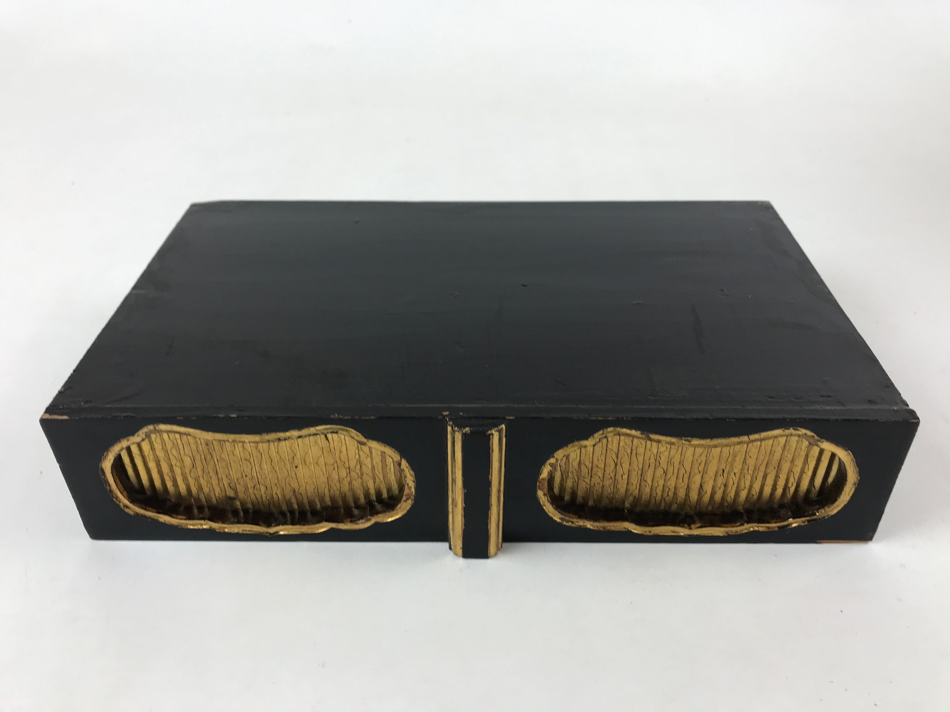 Japanese Buddhist Altar Fitting Lacquered Kyozukue Offering Table Vtg Black BA12