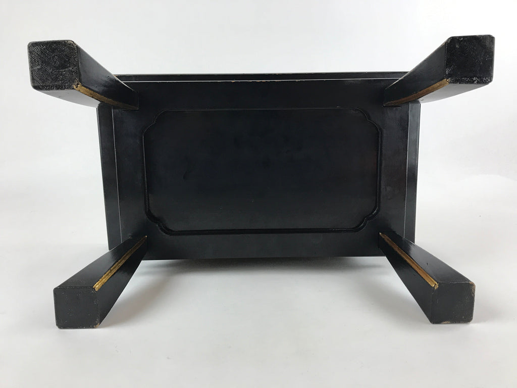 Japanese Buddhist Altar Fitting Lacquered Kyozukue Offering Table Vtg Black BA12