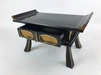 Japanese Buddhist Altar Fitting Lacquered Kyozukue Offering Table Vtg Black BA12