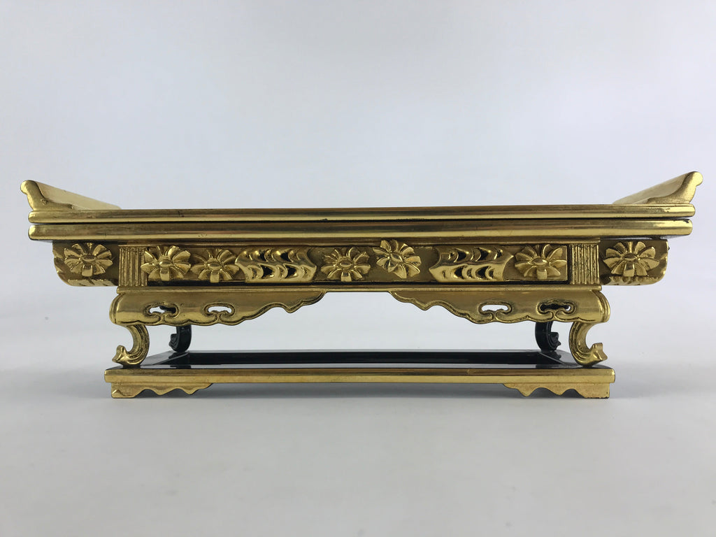 Japanese Buddhist Altar Fitting Lacquered Kyozukue Offering Table Vtg Gold BA50