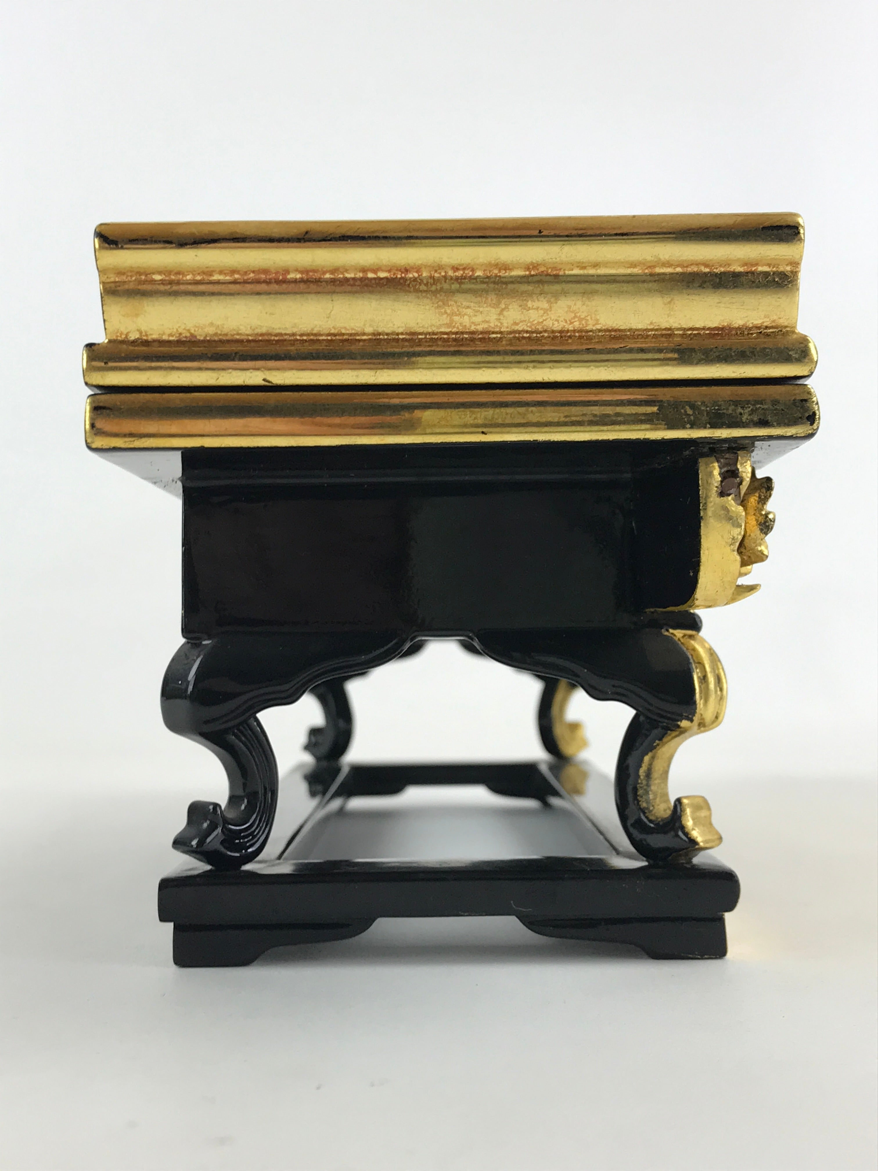 Japanese Buddhist Altar Fitting Lacquered Kyozukue Offering Table Vtg Gold BA50